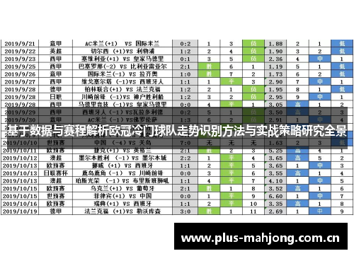 基于数据与赛程解析欧冠冷门球队走势识别方法与实战策略研究全景 基于数据与赛程解析欧冠冷门球队走势识别方法与实战策略研究全景